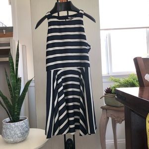 Wom & Now Barcelona blue and white stripe dress